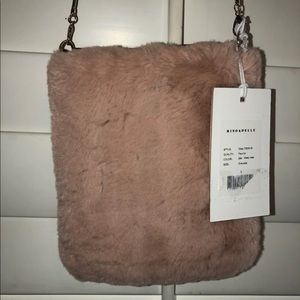 NWT Rino & Pelle Faux Fur Light Pink Bag